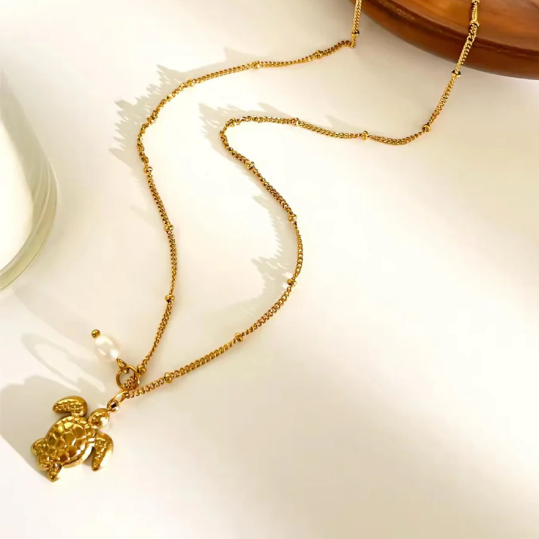 Turtle Tale Golden Necklace
