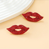 Boldly Vocal - Red Stone Studded Earrings