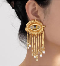 Evil Eye Statement Drop Earrings