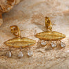 Golden Alloy Danglers with Stones