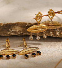 Golden Alloy Danglers with Stones