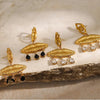 Golden Alloy Danglers with Stones