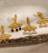 Golden Alloy Danglers with Stones