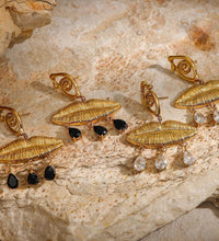 Golden Alloy Danglers with Stones