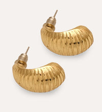 Golden Textured Half Hoop Earrings
