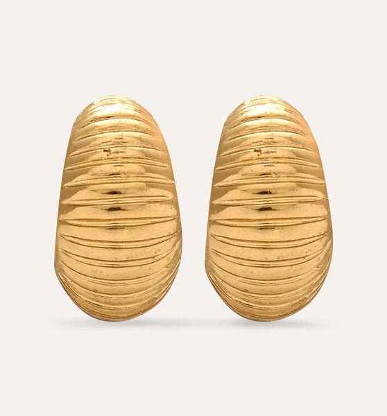 Golden Textured Half Hoop Earrings