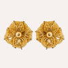 Blooming Flower Golden Stud Earrings