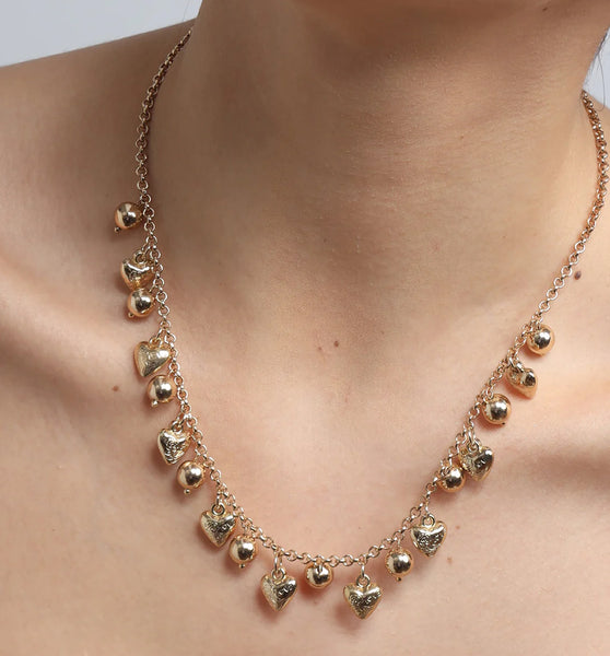 Golden Heart Unique Necklace