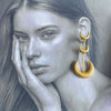 Tri - Half Moon Earrings