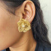 Blooming Flower Golden Stud Earrings