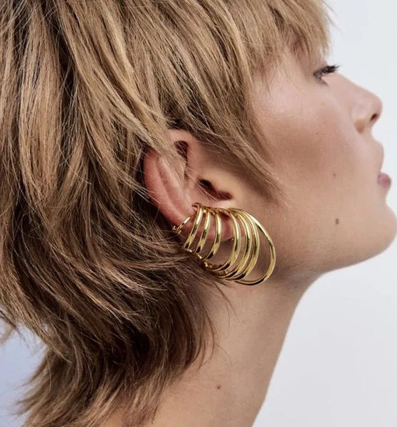 Hear the Hoops - Multiring Golden Ear Cuff