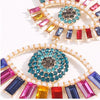 Colourful Double Layered Evil Eye Stone Earrings