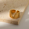 Elegant V Staineless Steel Adjustable Rings