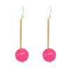 Red Drop Golden Alloy+Resin Earrings