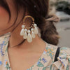 White Moti and Golden Hoop Danglers