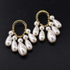 White Moti and Golden Hoop Danglers
