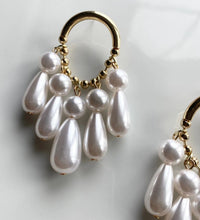 White Moti and Golden Hoop Danglers