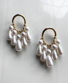 White Moti and Golden Hoop Danglers