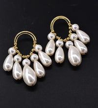 White Moti and Golden Hoop Danglers