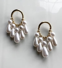 White Moti and Golden Hoop Danglers