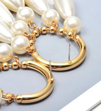 White Moti and Golden Hoop Danglers