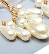 White Moti and Golden Hoop Danglers