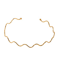 Golden Thin Waves Minimalist Choker Necklace