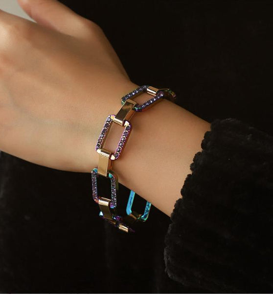 Blinging Band - Copper and Crystal Rhinestone Bracelet
