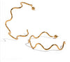 Zig Zag Zow - Stainless Steel Golden Earrings