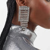 Out Of The Box - Square Alloy & Crystal Rhinestone Earrings