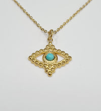 Golden Evil Eye Pendant with Chain