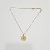 Golden Evil Eye Circle Pendant with Chain