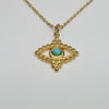 Golden Evil Eye Pendant with Chain