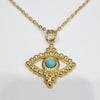 Golden Evil Eye Pendant with Chain