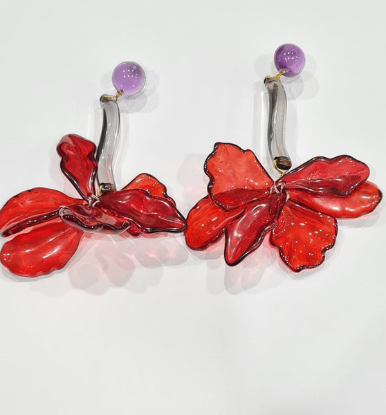 Hibiscus Dangling Earrings