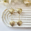 Golden heart drop earrings