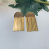 Golden fringed drop earrings