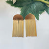 Golden fringed drop earrings