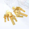 Metal abstract glossy earrings