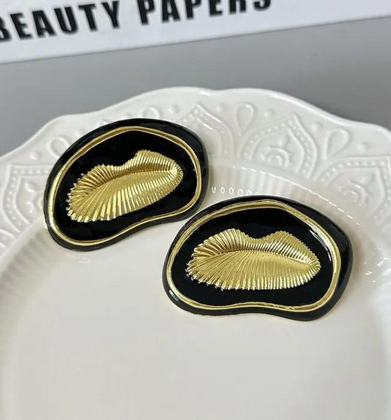 Classy black & golden earrings