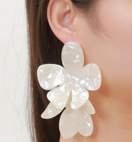 Floral acrylic earrings