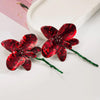 Red floral enamelled earrings