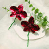 Red floral enamelled earrings