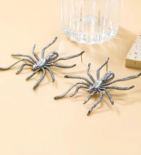 Metal spider spooky earrings