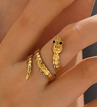 Contemporary golden snake ring