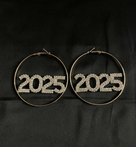 Sparkling 2025 Hoop Earrings