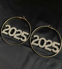 Sparkling 2025 Hoop Earrings