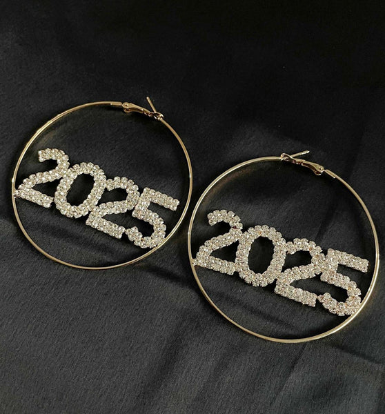 Sparkling 2025 Hoop Earrings