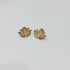 Minimalist Golden Lotus Stud