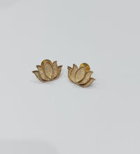 Minimalist Golden Lotus Stud